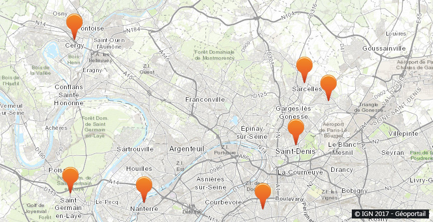 Val-d'Oise : Carte des Experts Nuisibles